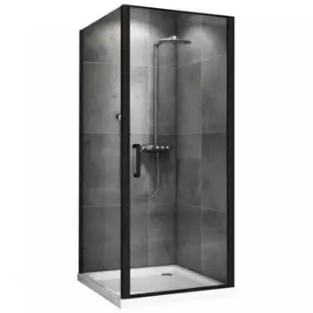 Душевой уголок Abber Sonnenstrand 100x100 AG04100B-S100B черный, стекло прозрачное