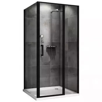 Душевой уголок Abber Sonnenstrand 120х100 AG04120BS-S100B черный матовый, стекло прозрачное