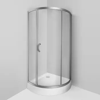 Душевой уголок AM.PM Bliss L Solo Slide 90x90 профиль матовый хром, стекло прозрачное