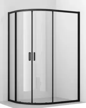 Душевой уголок Ambassador Kingston 110х80 черный стекло прозрачное