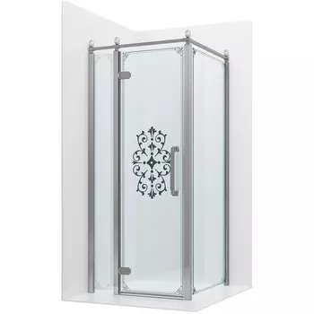 Душевой уголок Ambassador Royal 90х90 хром стекло прозрачное с рисунком