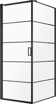 Душевой уголок AQUAme AQM5215-LH-9 90х90, профиль черный матовый