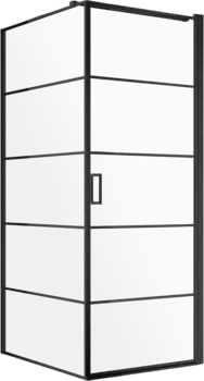 Душевой уголок AQUAme AQM5215-RH-8 80х80, профиль черный матовый