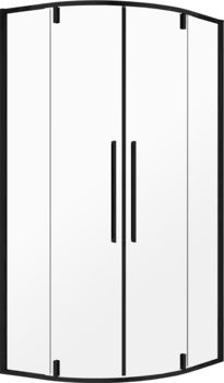 Душевой уголок AQUAme AQM7101-2-8 80х80, профиль черный матовый
