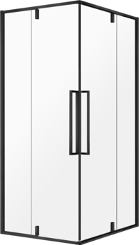 Душевой уголок AQUAme AQM7102-2-8 80х80, профиль черный матовый