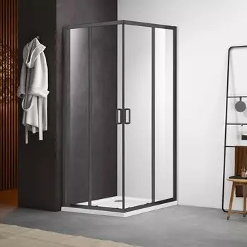 Душевой уголок AQUATEK AQ ARI KV 08020GM 80х80 см, профиль оружейная сталь, стекло прозрачное