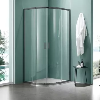 Душевой уголок AQUATEK AQ ARI RO 09020GM 90х90 см, профиль оружейная сталь, стекло прозрачное
