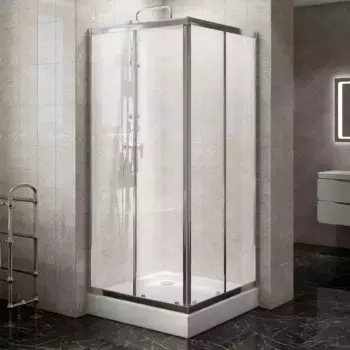 Душевой уголок BelBagno Due 80х80 профиль хром стекло прозрачное