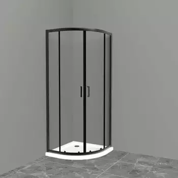 Душевой уголок BelBagno Uno -195 R 2 100 C Nero профиль черный, стекло прозрачное