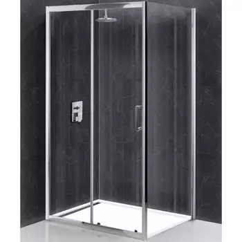 Душевой уголок BelBagno Uno 120х90 профиль хром стекло прозрачное