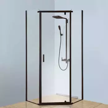 Душевой уголок Berges Solo 100х100 черный стекло прозрачное