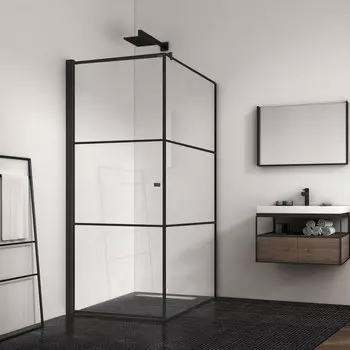 Душевой уголок Berges Wasserhaus Dark 061020L 90х90, L, профиль черный матовый