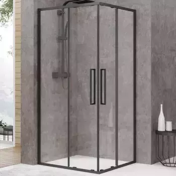 Душевой уголок Black&White Stellar Wind 100х100 черный матовый