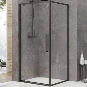 Душевой уголок Black&White Stellar Wind 100х100 черный матовый