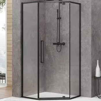 Душевой уголок Black&White Stellar Wind 100х100 черный матовый