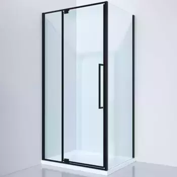 Душевой уголок Black&White Stellar Wind 90х90 черный стекло прозрачное