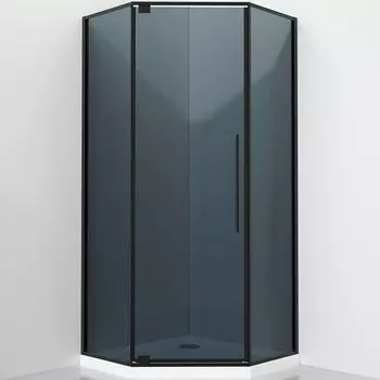 Душевой уголок Black&White Stellar Wind 90х90 черный стекло тонированное