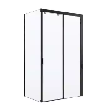 Душевой уголок Cerutti SPA Marbella 120x80 R профиль черный, стекло прозрачное