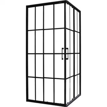 Душевой уголок Cerutti SPA Muza 90x90 профиль черный, стекло прозрачное с рисунком