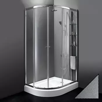 Душевой уголок Cezares Anima 120х100 хром стекло рифленое