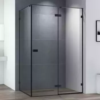 Душевой уголок Cezares Bellagio 140x90 профиль черный стекло прозрачное