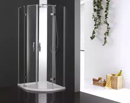 Душевой уголок Cezares Bergamo 100х100 хром стекло прозрачное