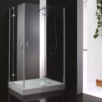 Душевой уголок Cezares Bergamo 100х100 профиль хром стекло прозрачное