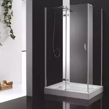 Душевой уголок Cezares Bergamo 90х80 хром стекло прозрачное