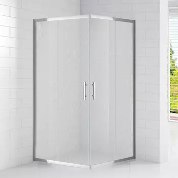 Душевой уголок Cezares Eco O-A-2 90x90, профиль хром, стекло текстурное