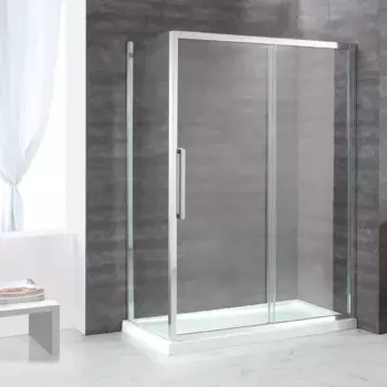 Душевой уголок Cezares Lux soft 150х100 хром стекло прозрачное