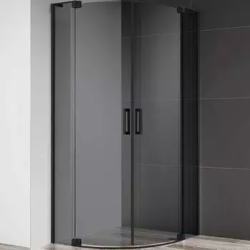 Душевой уголок Cezares Slider 100х100 черный стекло тонированное