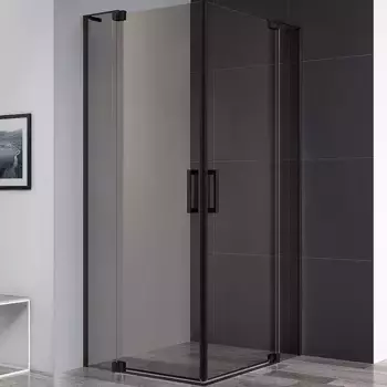 Душевой уголок Cezares Slider 100х110 черный стекло бронзовое