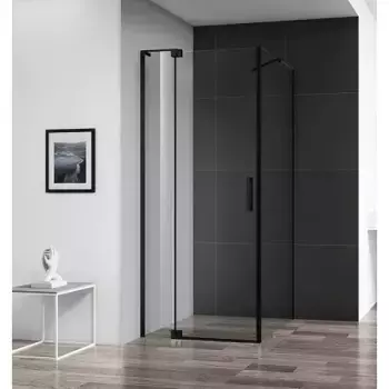 Душевой уголок Cezares Slider 110х90 черный стекло прозрачное