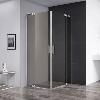Душевой уголок Cezares Slider 80х80 хром стекло бронзовое