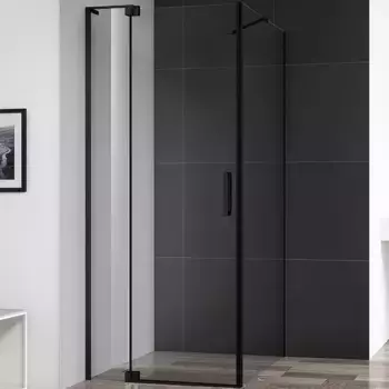 Душевой уголок Cezares Slider 90х80 черный стекло прозрачное