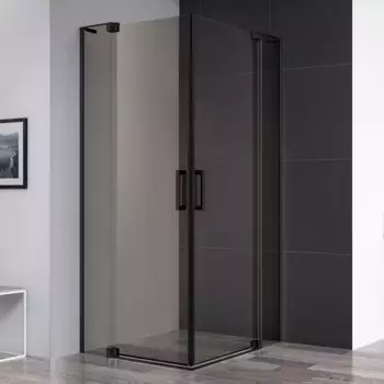 Душевой уголок Cezares Slider 90х90 черный стекло бронзовое