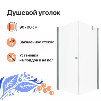 Душевой уголок DIWO Переславль 90х90 профиль хром глянцевый