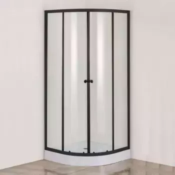 Душевой уголок DIWO Смоленск 90х90 профиль черный, с поддоном