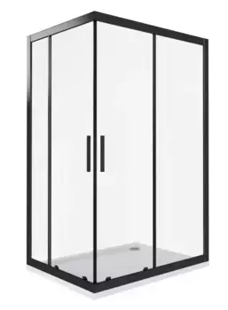 Душевой уголок Good Door Cofe 120х80 профиль черный стекло прозрачное