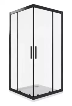 Душевой уголок Good Door Cofe 90х90 профиль черный стекло прозрачное