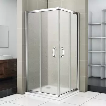 Душевой уголок Good Door Infinity 100х100 профиль хром стекло рифленое