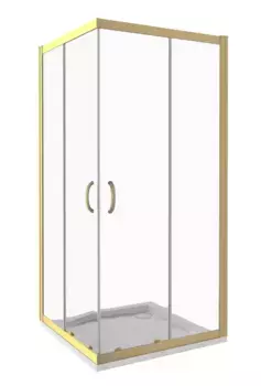 Душевой уголок Good Door Jazz 80х80 профиль золото стекло прозрачное