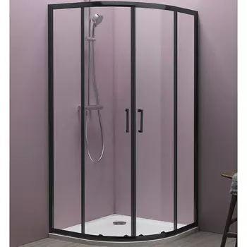 Душевой уголок Kolpa San Eco Quat 80х80 черный стекло прозрачное