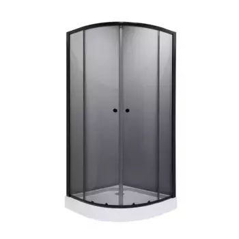 Душевой уголок Niagara Eco 80х80 с поддоном профиль черный стекло тонированное