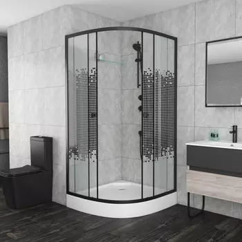 Душевой уголок Niagara Eco NG-003-14 black мозаика, с поддоном