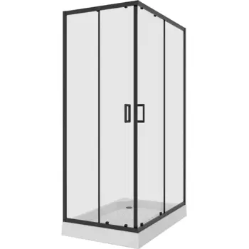 Душевой уголок Niagara Nova NG-6881-08 BLACK 100x80, профиль черный, стекло прозрачное