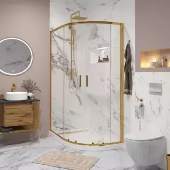 Душевой уголок Niagara Nova 120х80 золотой стекло прозрачное