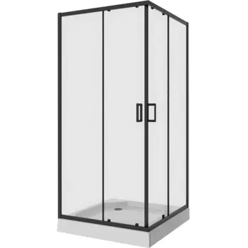 Душевой уголок Niagara Nova NG-6888-08 BLACK 80x80, профиль черный, стекло прозрачное