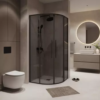 Душевой уголок Niagara Nova NG-2825-34BLACK 80x80, профиль черный матовый, стекло тонированное