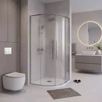 Душевой уголок Niagara Nova NG-3627-34 100x100, профиль хром, стекло шиншилла